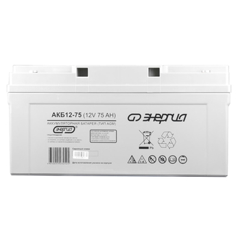 Аккумулятор для ИБП Энергия АКБ 12-75 (тип AGM) - ИБП и АКБ - Аккумуляторы - Магазин электрооборудования для дома ТурбоВольт